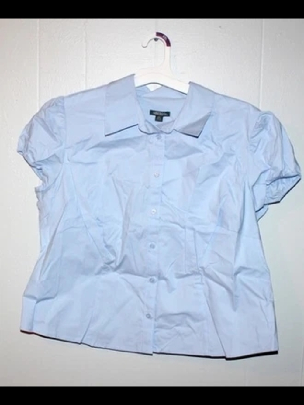 wild fable Light Blue Puff Sleeve Button-Up Blouse